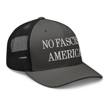 No Fascist America Embroidered Retro Mesh Trucker Hat