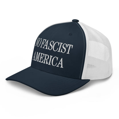 No Fascist America Embroidered Retro Mesh Trucker Hat
