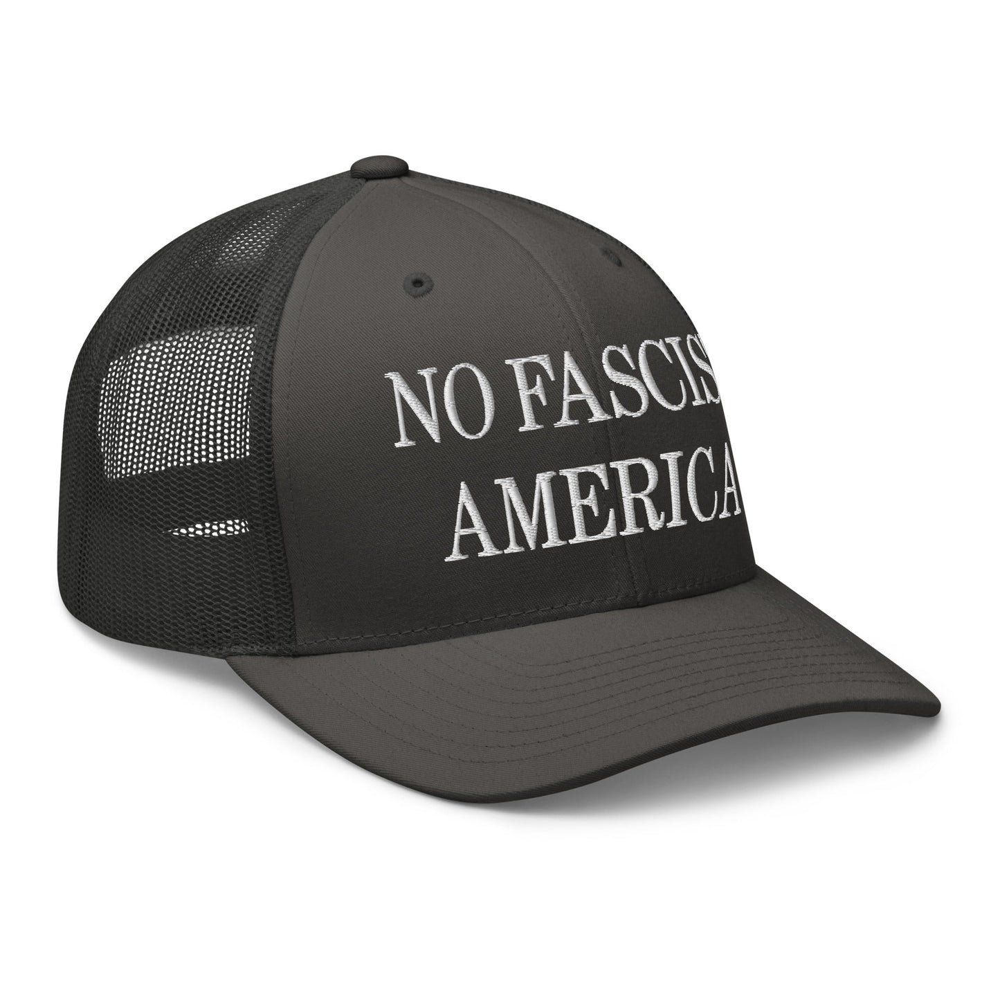 No Fascist America Embroidered Retro Mesh Trucker Hat
