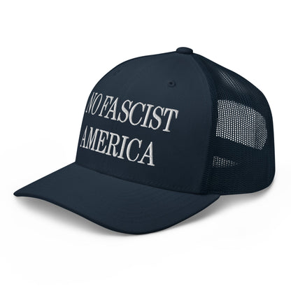 No Fascist America Embroidered Retro Mesh Trucker Hat