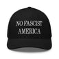 No Fascist America Embroidered Retro Mesh Trucker Hat - Black