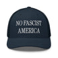 No Fascist America Embroidered Retro Mesh Trucker Hat - Navy