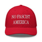 No Fascist America Embroidered Retro Mesh Trucker Hat - Red