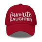 Favorite Daughter Embroidered Dad Hat - Cranberry