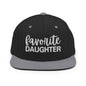 Favorite Daughter Embroidered Flat Bill Brim Snapback Hat - Black/ Silver