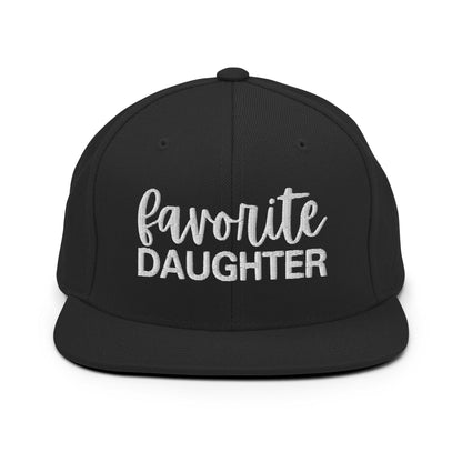 Favorite Daughter Embroidered Flat Bill Brim Snapback Hat - Black