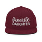 Favorite Daughter Embroidered Flat Bill Brim Snapback Hat - Maroon