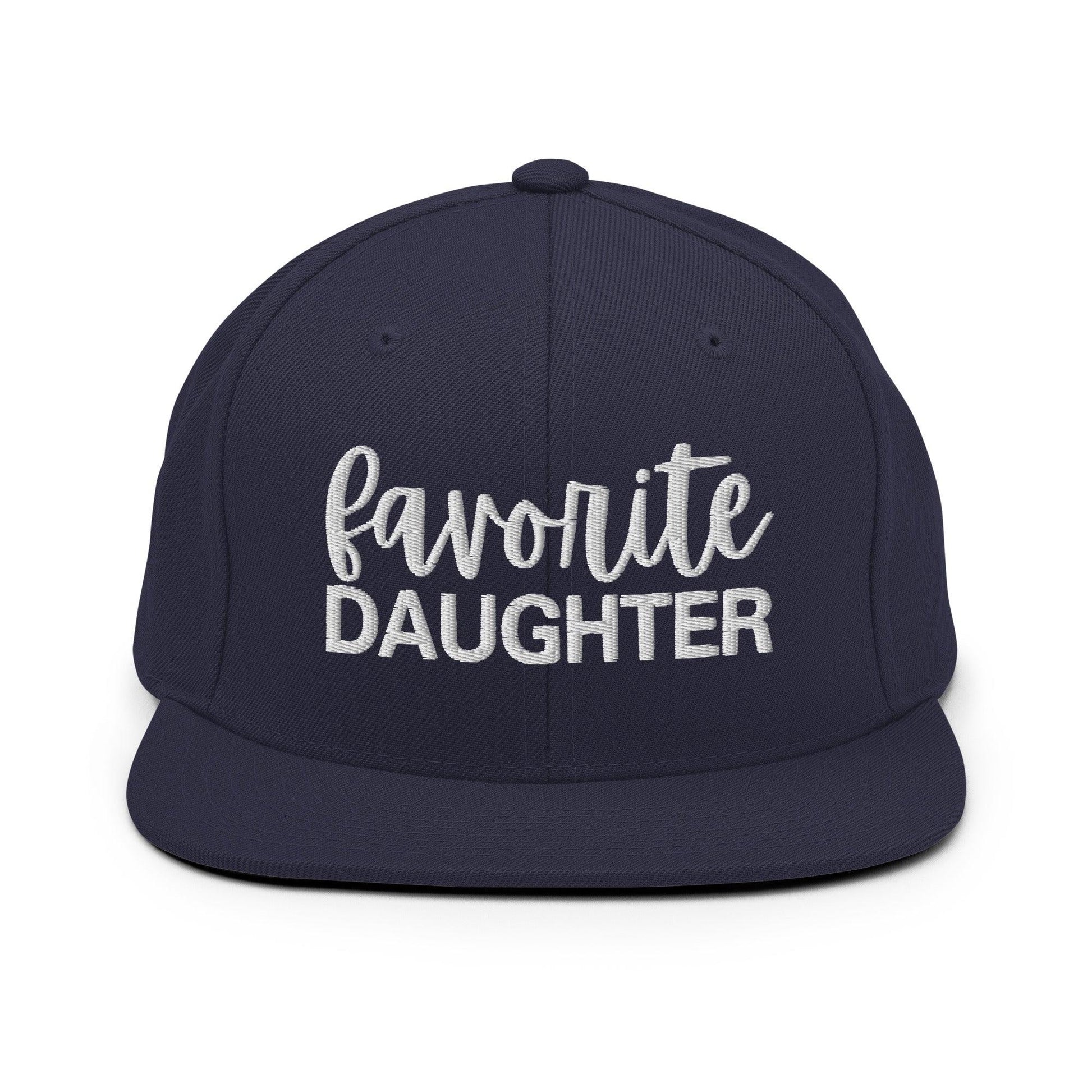 Favorite Daughter Embroidered Flat Bill Brim Snapback Hat - Navy