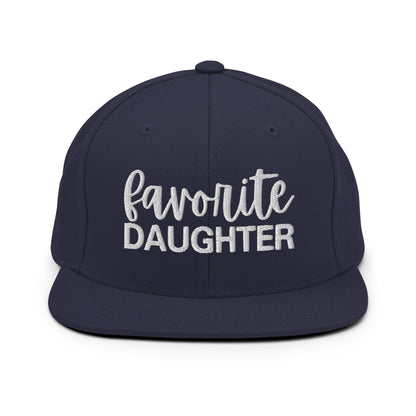 Favorite Daughter Embroidered Flat Bill Brim Snapback Hat - Navy