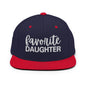 Favorite Daughter Embroidered Flat Bill Brim Snapback Hat - Navy/ Red