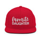 Favorite Daughter Embroidered Flat Bill Brim Snapback Hat - Red
