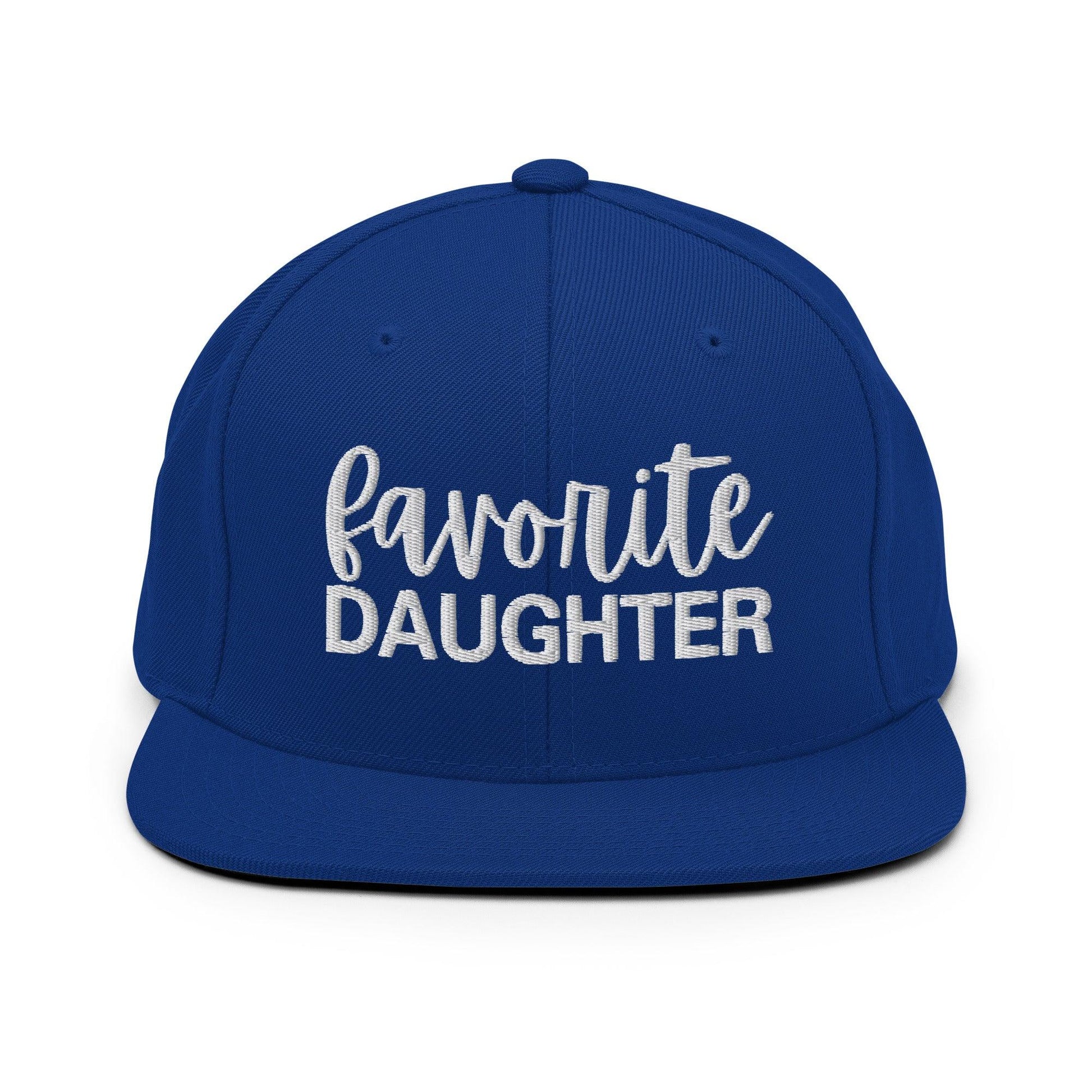Favorite Daughter Embroidered Flat Bill Brim Snapback Hat - Royal Blue