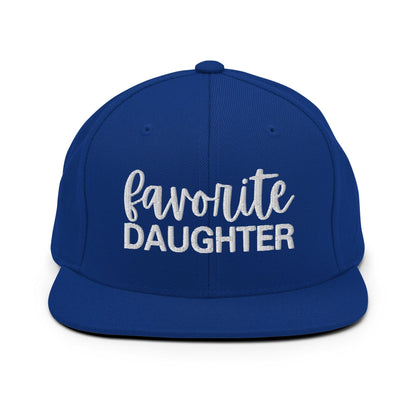 Favorite Daughter Embroidered Flat Bill Brim Snapback Hat - Royal Blue