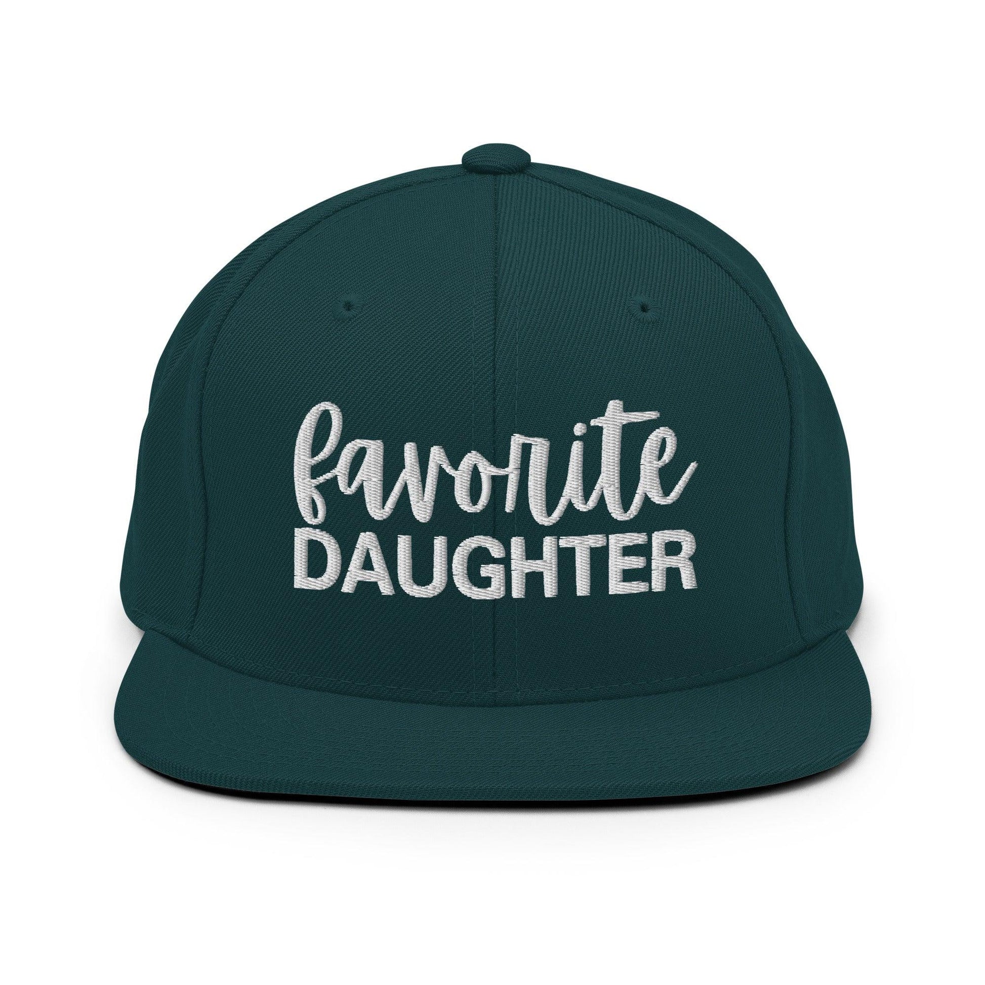 Favorite Daughter Embroidered Flat Bill Brim Snapback Hat - Spruce