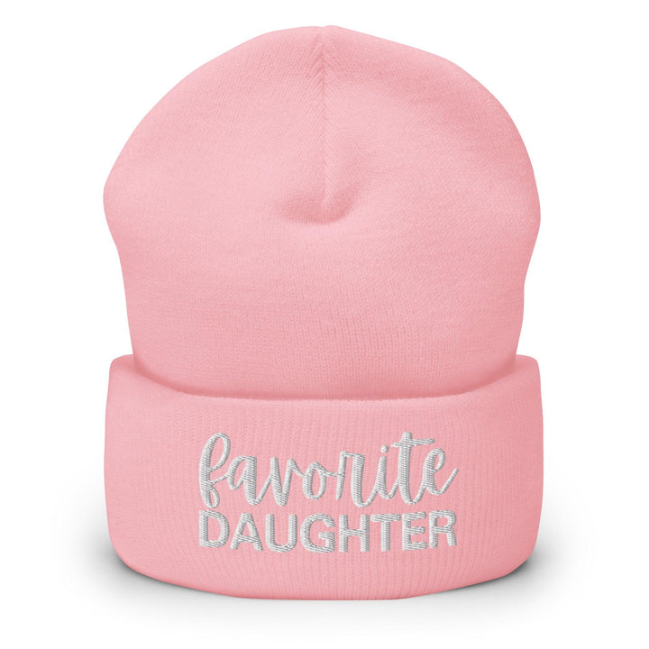 Favorite Daughter Embroidered Knit Cuffed Beanie - Baby Pink