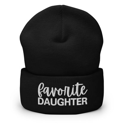 Favorite Daughter Embroidered Knit Cuffed Beanie - Black