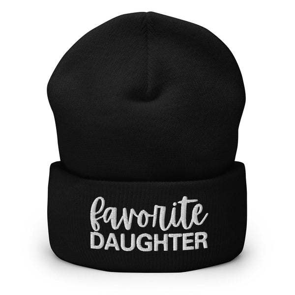Favorite Daughter Embroidered Knit Cuffed Beanie - Black