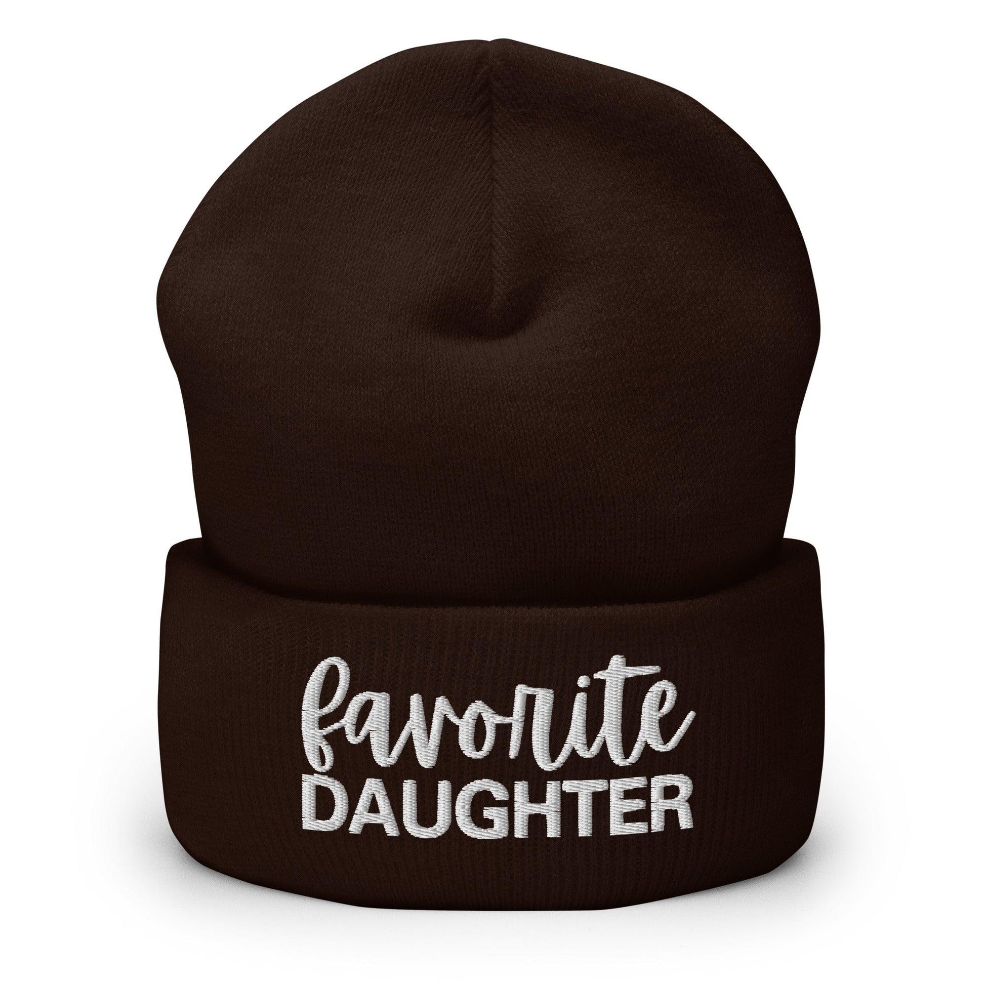 Favorite Daughter Embroidered Knit Cuffed Beanie - Brown