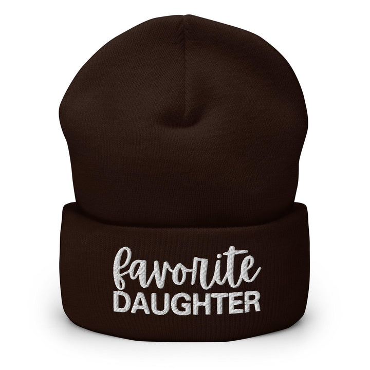 Favorite Daughter Embroidered Knit Cuffed Beanie - Brown