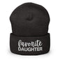 Favorite Daughter Embroidered Knit Cuffed Beanie - Dark Grey