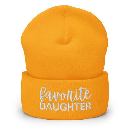Favorite Daughter Embroidered Knit Cuffed Beanie - Gold