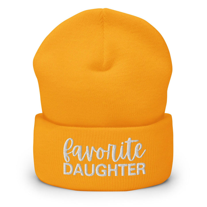 Favorite Daughter Embroidered Knit Cuffed Beanie - Gold