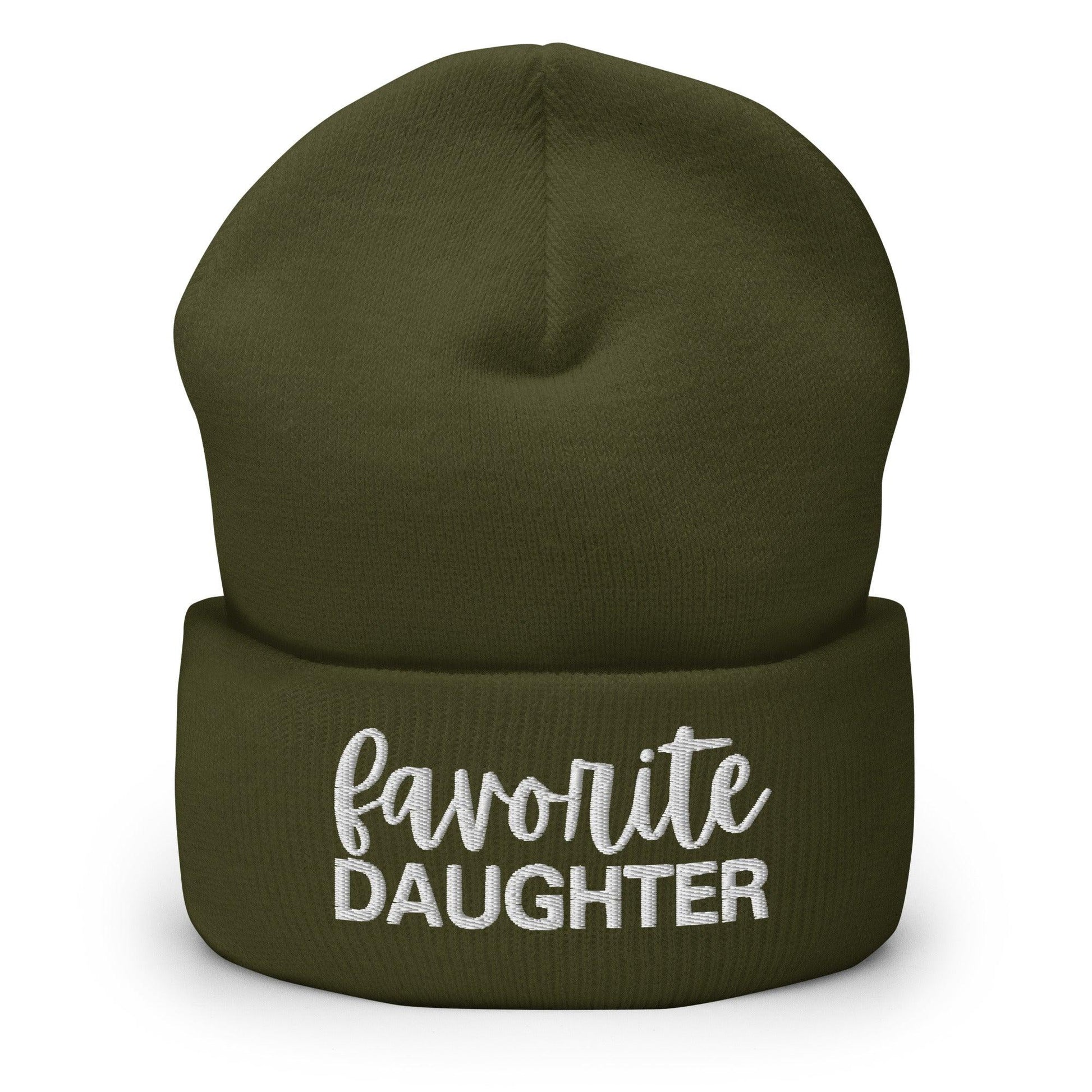 Favorite Daughter Embroidered Knit Cuffed Beanie - Olive