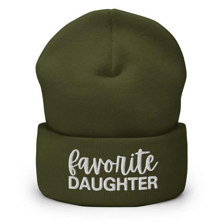 Favorite Daughter Embroidered Knit Cuffed Beanie - Olive