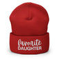 Favorite Daughter Embroidered Knit Cuffed Beanie - Red