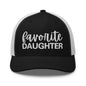 Favorite Daughter Embroidered Mesh Trucker Hat - Black/ White