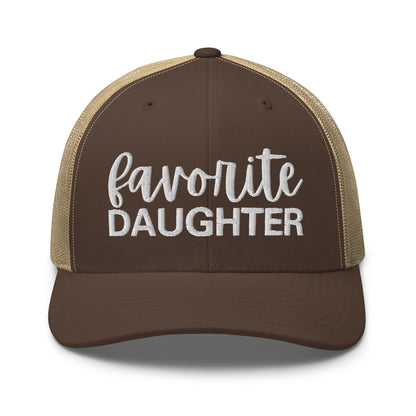 Favorite Daughter Embroidered Mesh Trucker Hat - Brown/ Khaki
