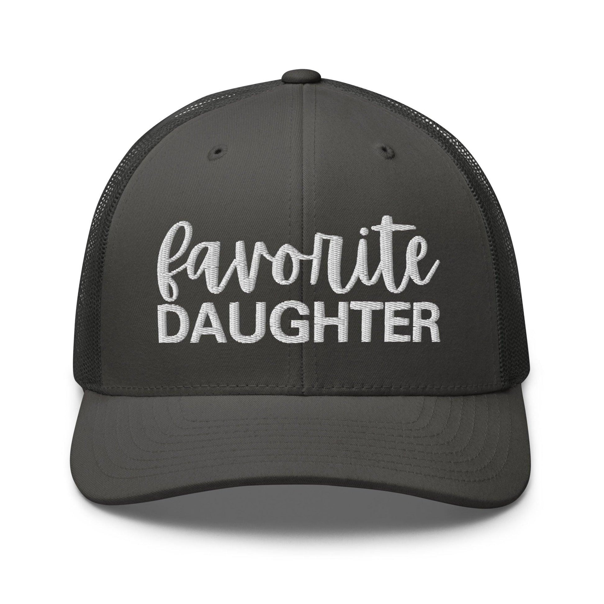 Favorite Daughter Embroidered Mesh Trucker Hat - Charcoal