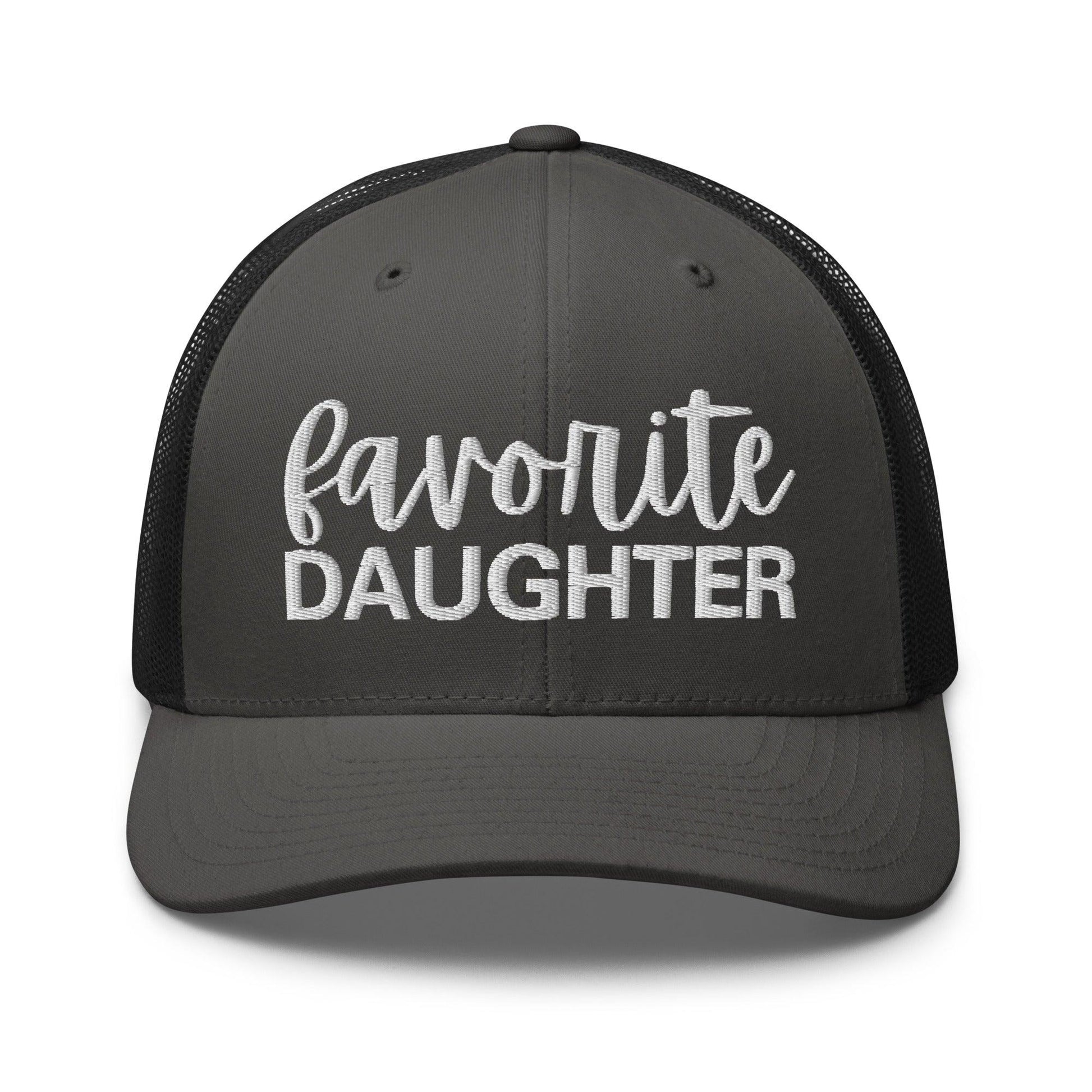 Favorite Daughter Embroidered Mesh Trucker Hat - Charcoal/ Black