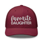 Favorite Daughter Embroidered Mesh Trucker Hat - Cranberry