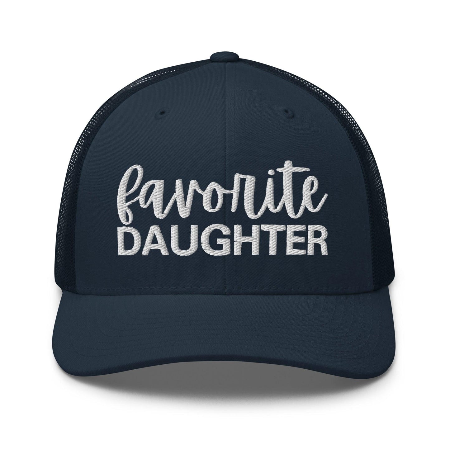 Favorite Daughter Embroidered Mesh Trucker Hat - Navy