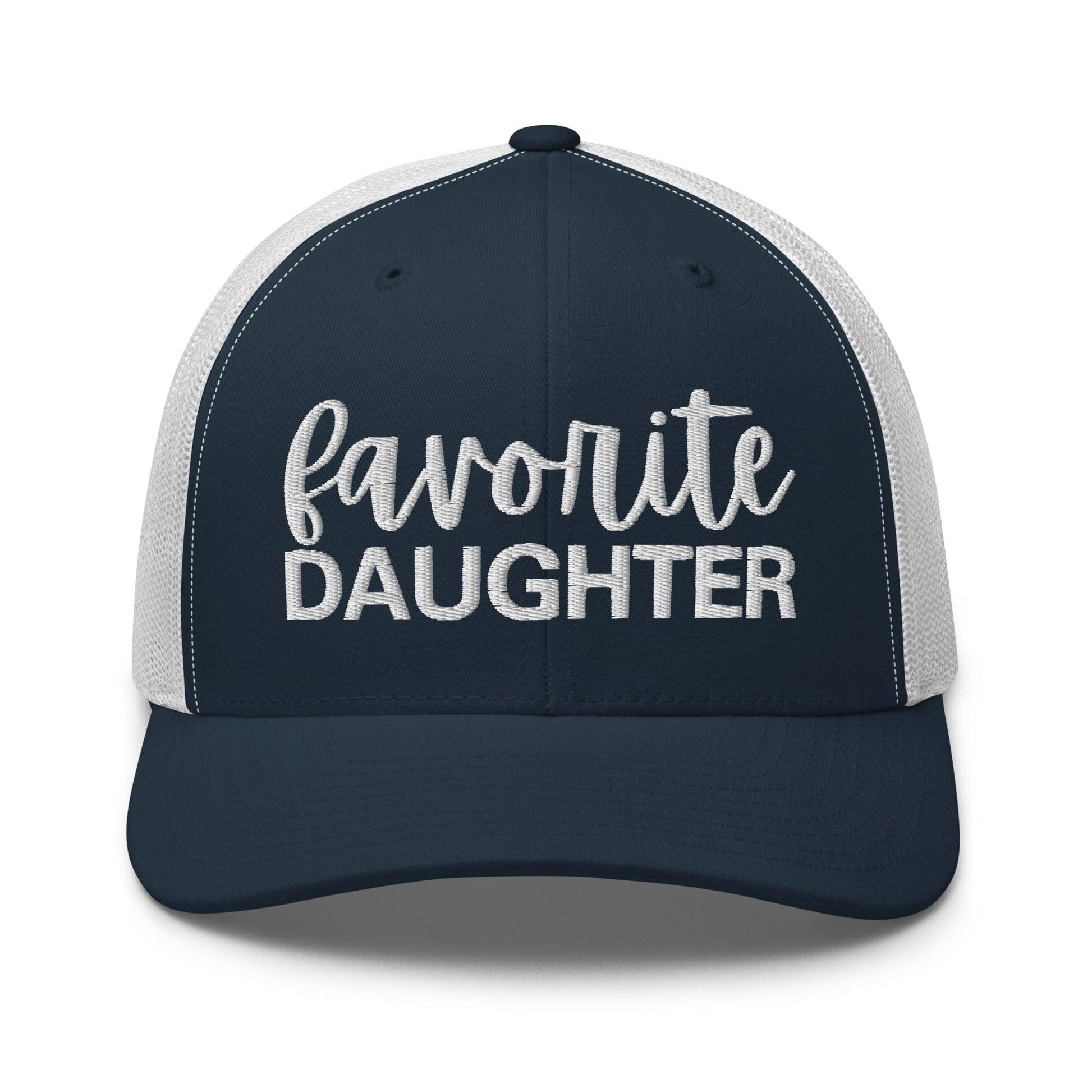 Favorite Daughter Embroidered Mesh Trucker Hat - Navy/ White
