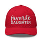Favorite Daughter Embroidered Mesh Trucker Hat - Red