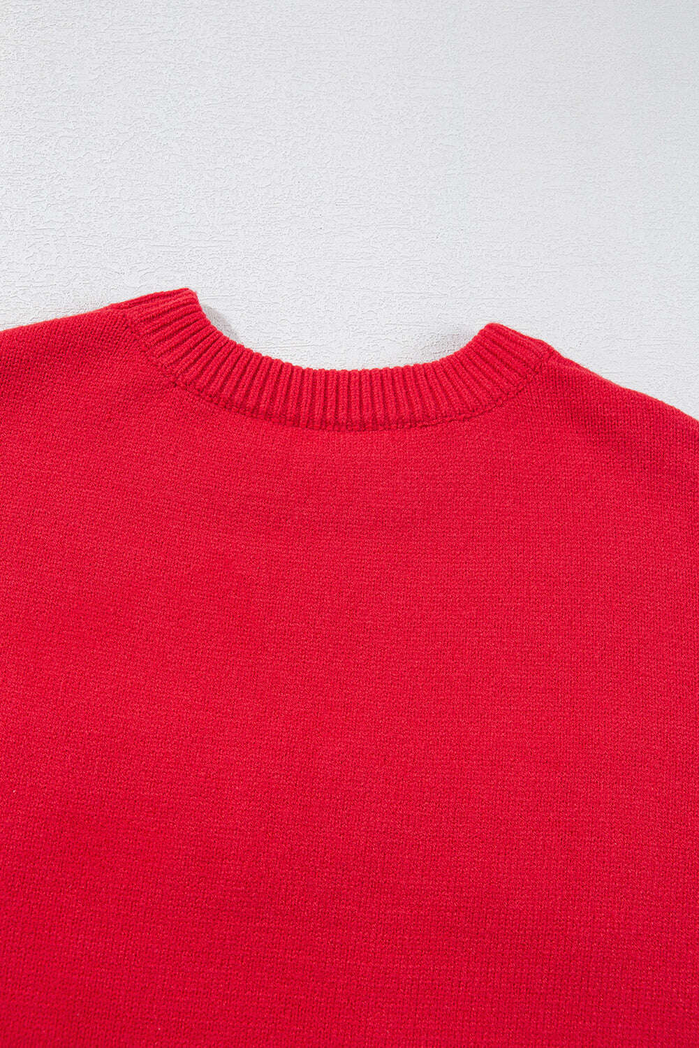 Sweaters-Fiery Red Tinsel Merry Letter Drop Shoulder Baggy Sweater-torontoscreenprinting.ca