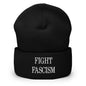 Fight Fascism Embroidered Cuffed Knit Beanie - Black