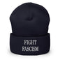 Fight Fascism Embroidered Cuffed Knit Beanie - Navy