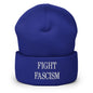 Fight Fascism Embroidered Cuffed Knit Beanie - Royal