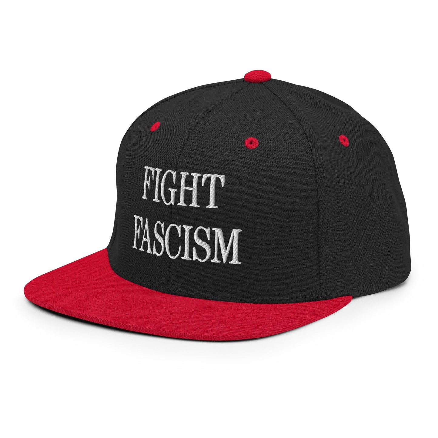 Fight Fascism Embroidered Flat Brim Bill Snapback Hat