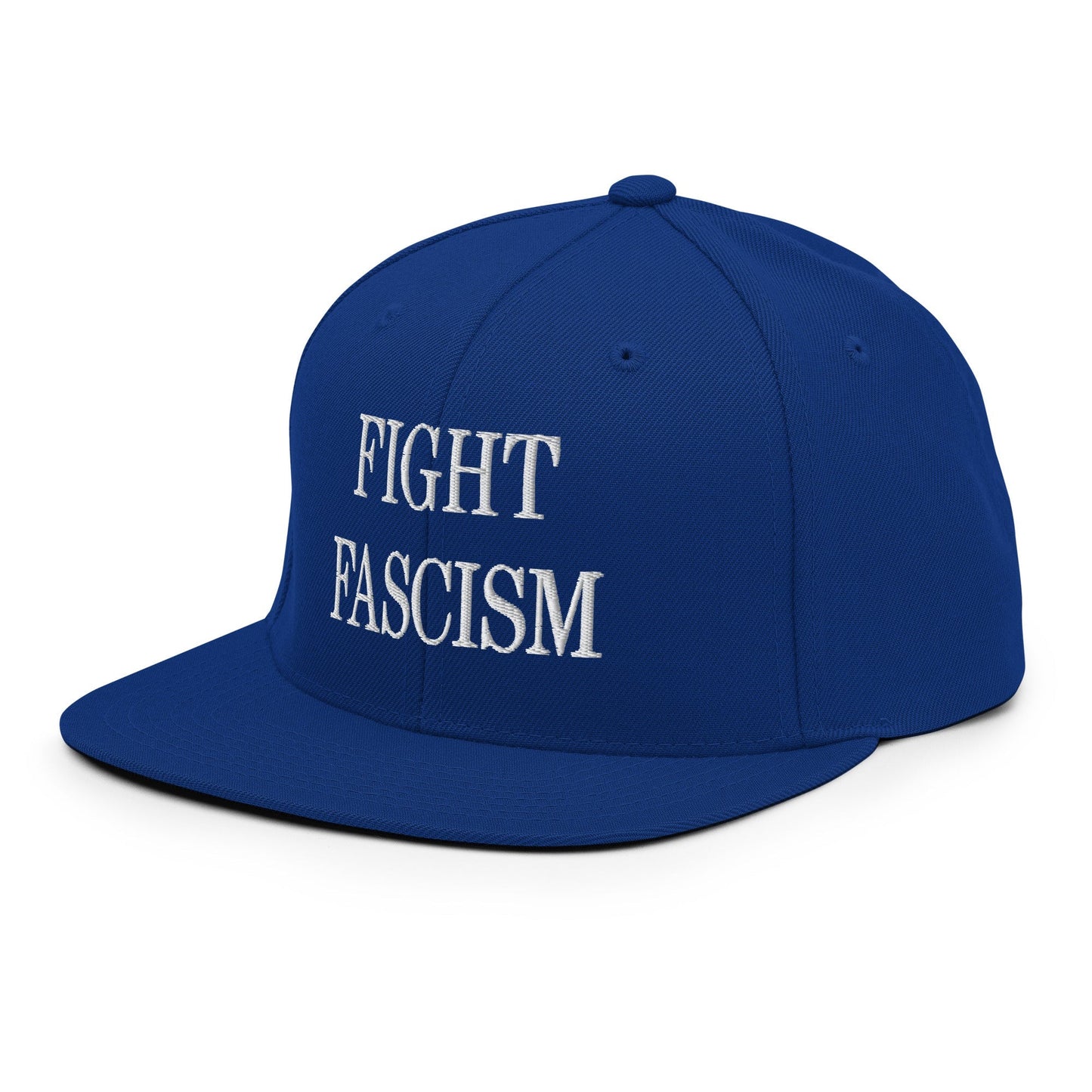 Fight Fascism Embroidered Flat Brim Bill Snapback Hat