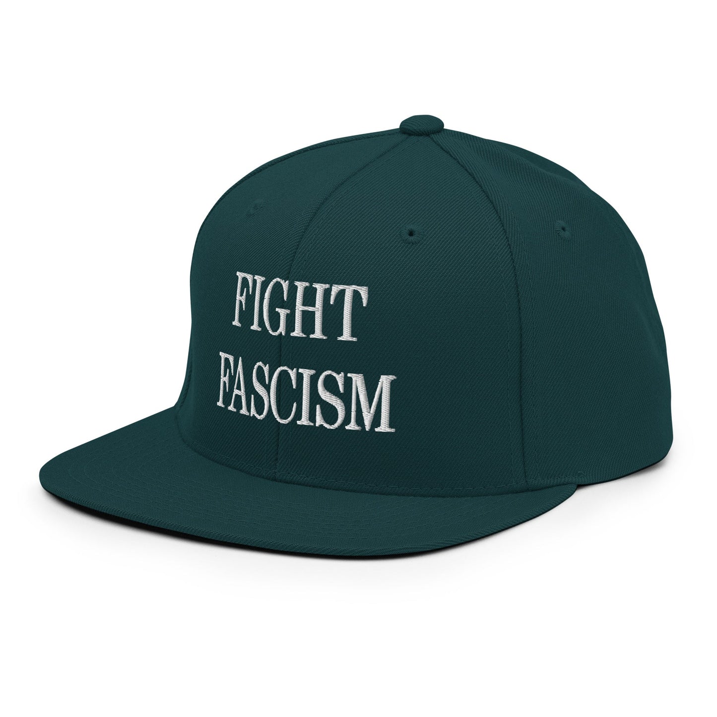 Fight Fascism Embroidered Flat Brim Bill Snapback Hat