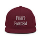 Fight Fascism Embroidered Flat Brim Bill Snapback Hat - Maroon
