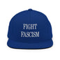 Fight Fascism Embroidered Flat Brim Bill Snapback Hat - Royal Blue