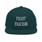 Fight Fascism Embroidered Flat Brim Bill Snapback Hat - Spruce