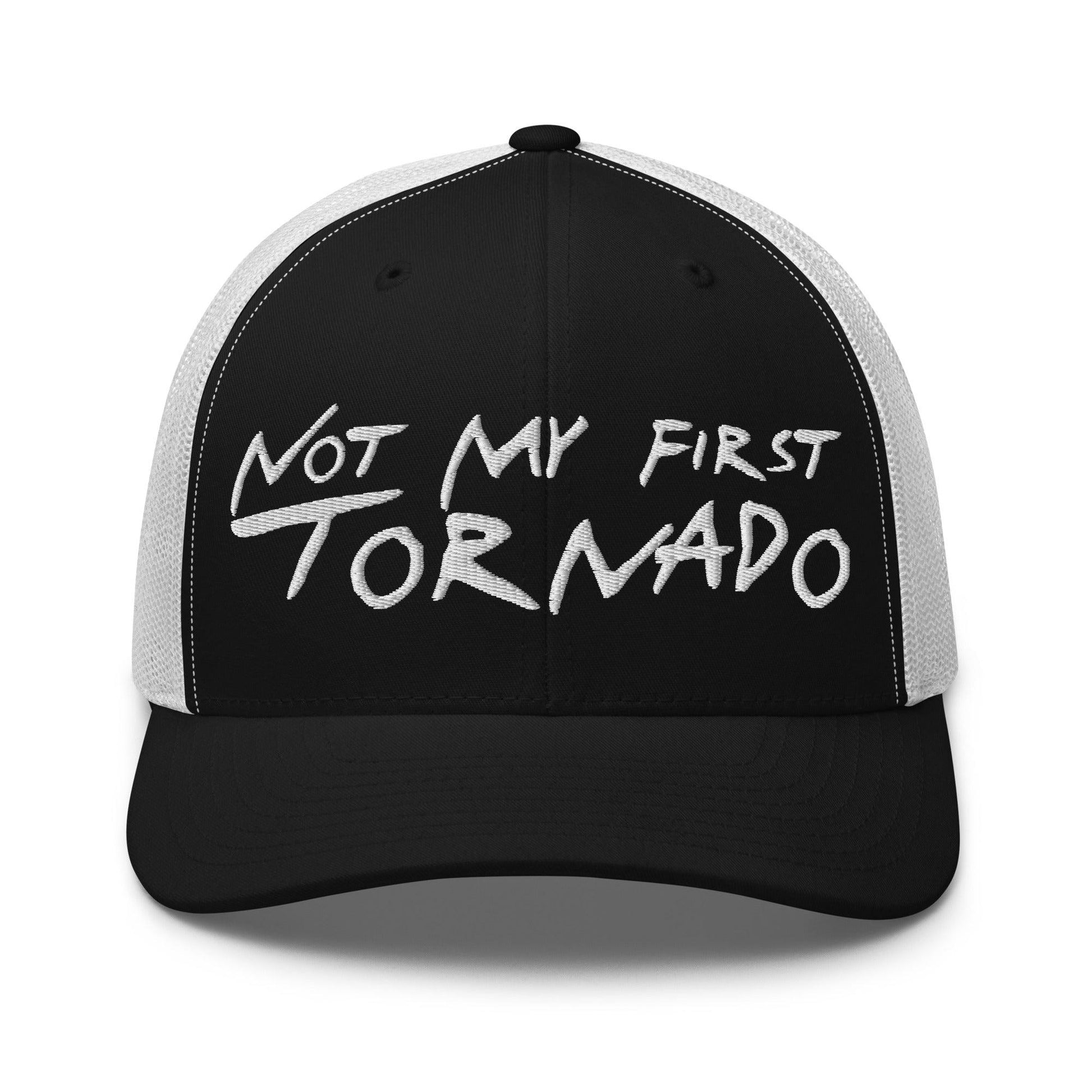 Not My First Tornado Retro Trucker Hat - Black/ White - Headwear