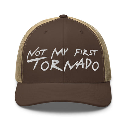 Not My First Tornado Retro Trucker Hat - Brown/ Khaki - Headwear