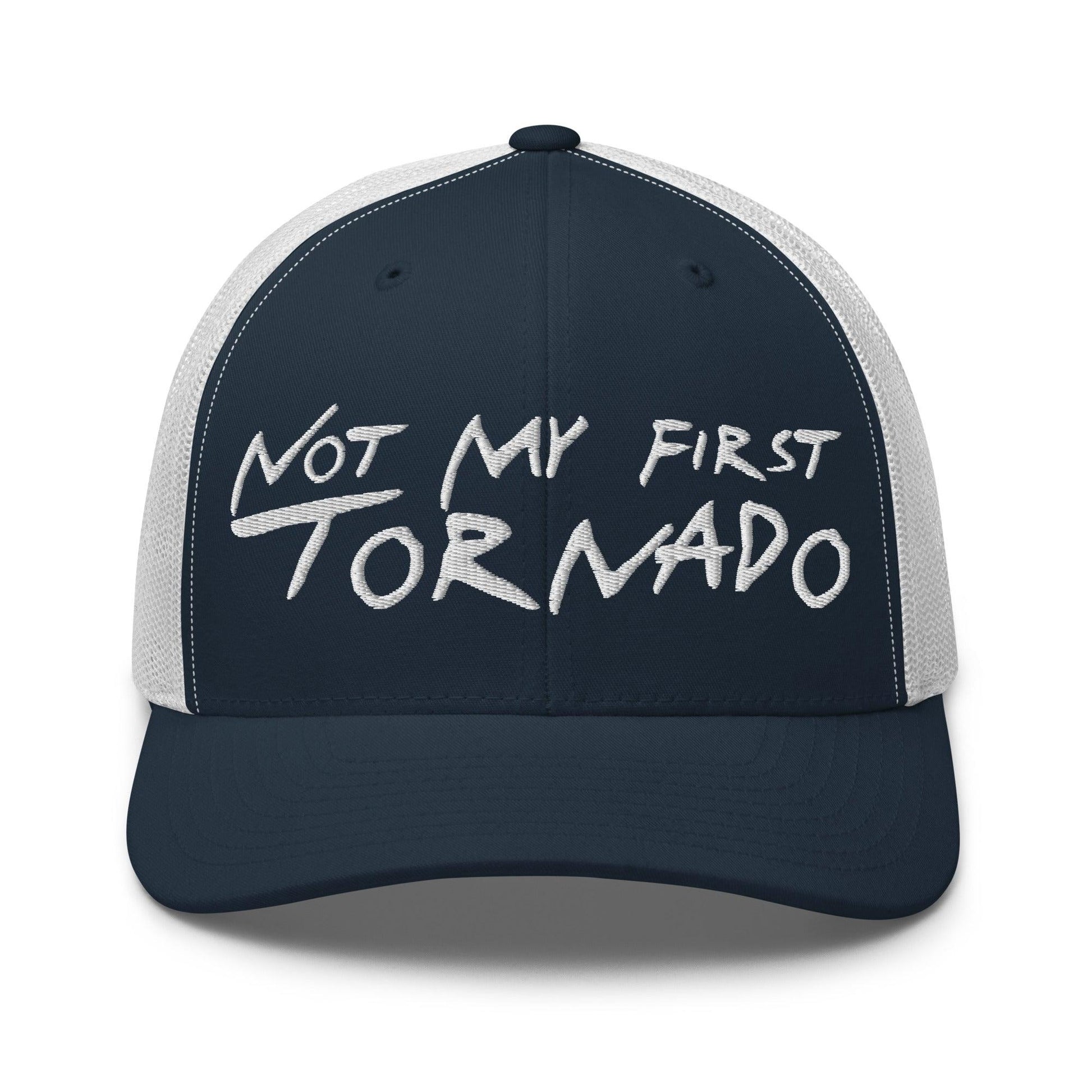 Not My First Tornado Retro Trucker Hat - Navy/ White - Headwear